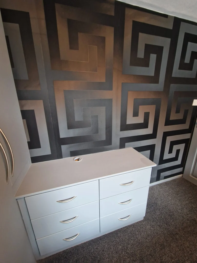 Square wallpaper feature wall